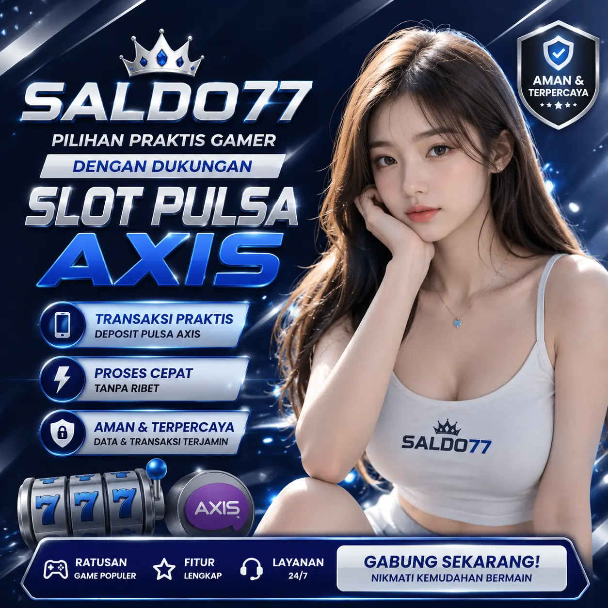banner SALDO77: Pilihan Praktis Gamer dengan Dukungan Slot Pulsa Axis